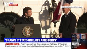 Joe Biden salue  la "liberté, l'égalité et la fraternité" en recevant Emmanuel Macron 	