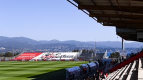 Le stade François-Coty d'Ajaccio en mai 2022, avant l'installation de la cage