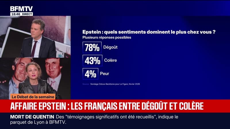 Selon un sondage de l'Institut Odoxa, l'affaire Epstein suscite l'intérêt de "58% des Français"