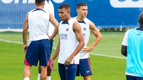 Kylian Mbappé à l'entraînement du PSG, le 4 août 2022