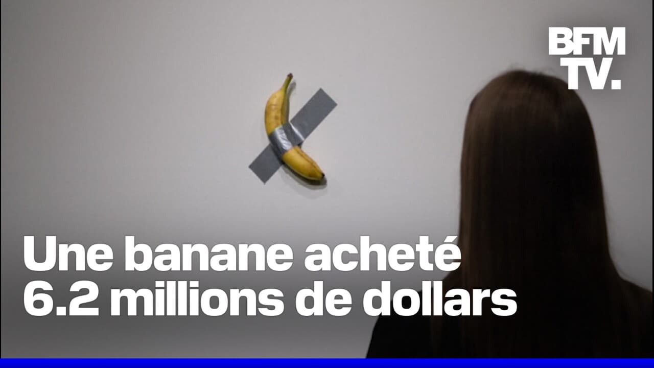 Art contemporain: une banane scotchée vendue 6,2 millions de dollars aux enchères