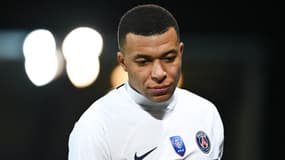 Kylian Mbappé, attaquant du PSG, lors du 32e de finale de Coupe de France, 7 janvier 2024