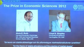 L'Académie royale de Suède a attribué le prix Nobel d'économie aux Américains Alvin Roth et Lloyd Shapley.