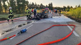 Une voiture incendiée après avoir volontairement percuté un scooter dans les Bouches-du-Rhône, ce jeudi 24 juillet.