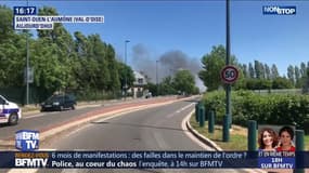 Un gigantesque incendie s'est déclaré à Saint-Ouen l'Aumône, dans le Val d'Oise