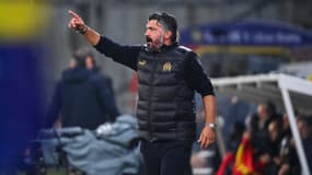 Gennaro Gattuso lors du match Lens-OM (1-0, 12e journée de L1), le 12 novembre 2023