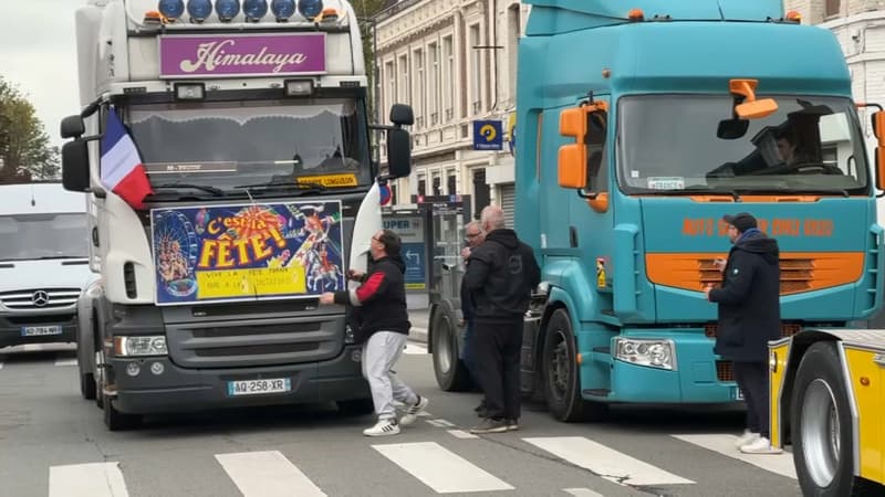Les forains ont manifesté lundi 24 avril 2023 à Saint-André-lez-Lille.