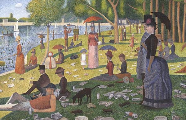 Oeuvre inspirée d'"Un dimanche après-midi à l'Île de la Grande Jatte", de Georges Seurat