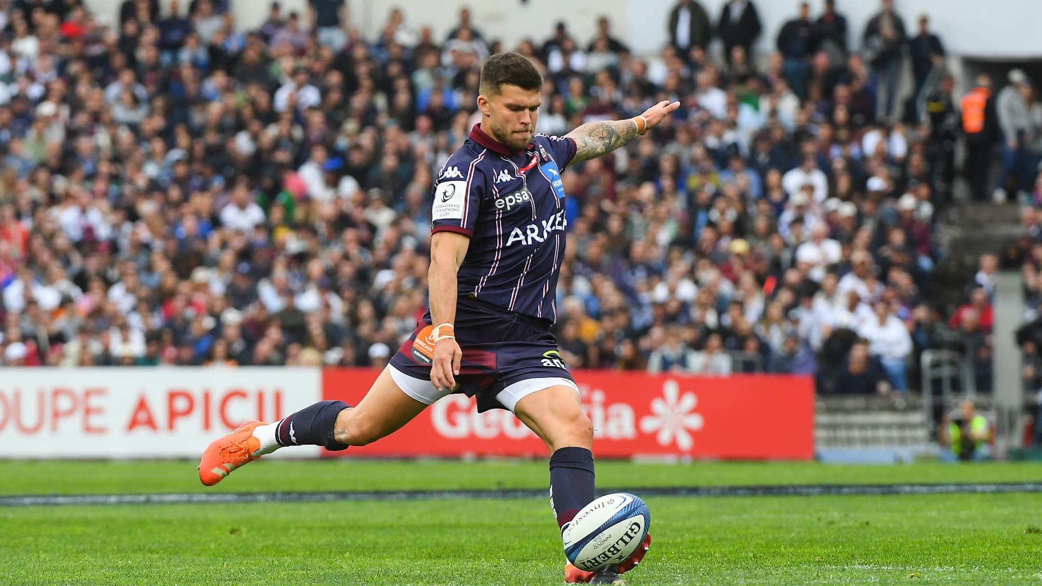 Matthieu Jalibert lors de Bordeaux-Munster en Champions Cup, le 12 avril 2025.