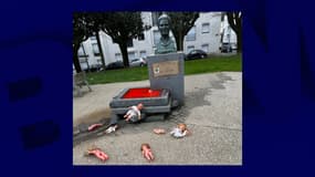 Une statue de Simone Veil vandalisée à La Roche-sur-Yon, le 8 mars 2024