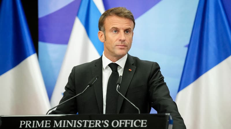 Emmanuel Macron en visite diplomatique en Israël le 24 octobre 2023.