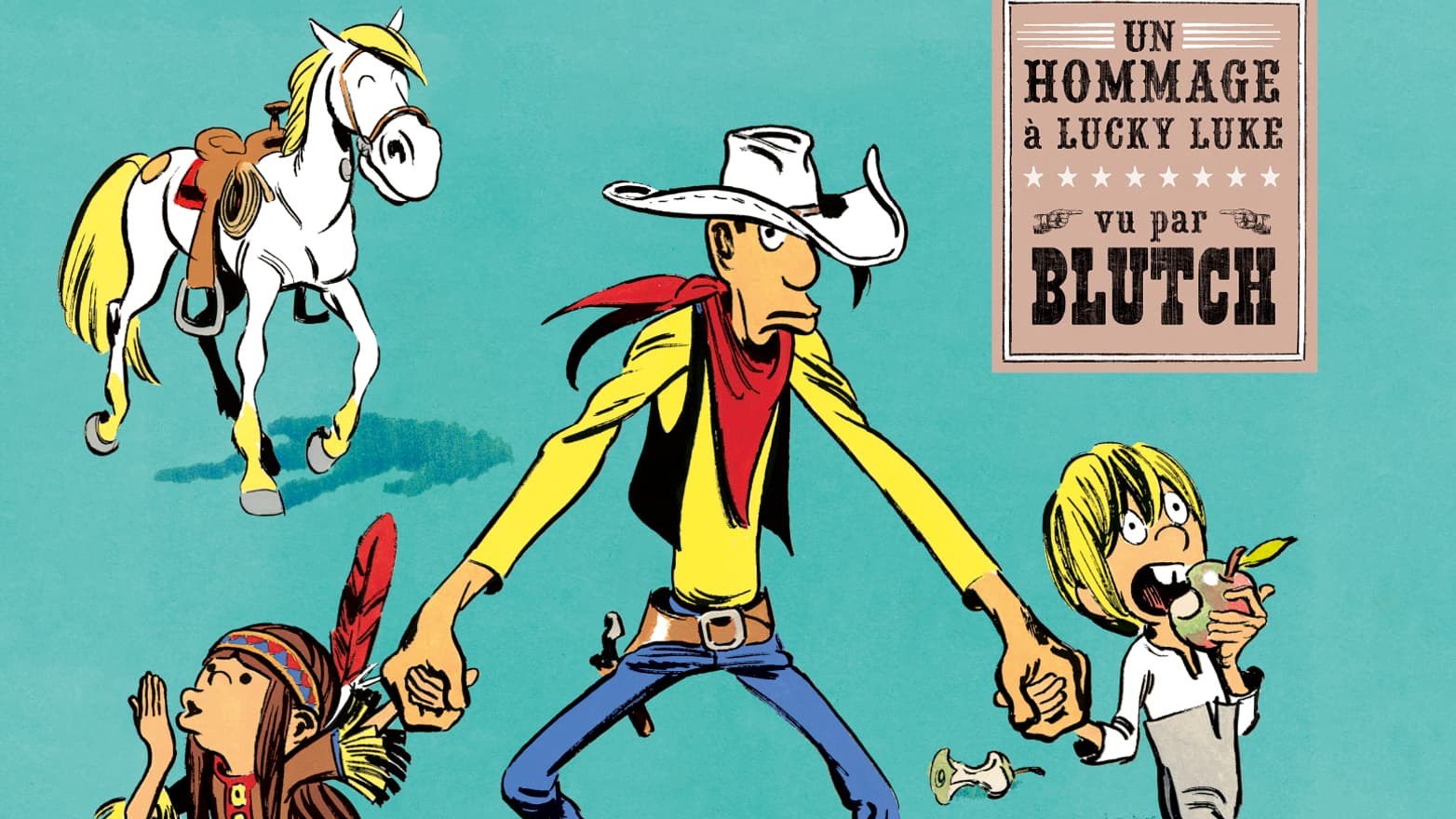 La couverture du nouvel album de Lucky Luke, "Les Indomptés", dessiné par Blutch, dévoilé le 1er décembre 2023. La couverture du nouvel album de Lucky Luke, "Les Indomptés", dessiné par Blutch, dévoilé le 1er décembre 2023.