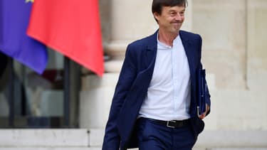 Nicolas Hulot, ministre de la Transition écologique et solidaire, le 19 juillet 2017 à la sortie du Conseil des ministres, à l'Elysée. Martin Bureau - AFP