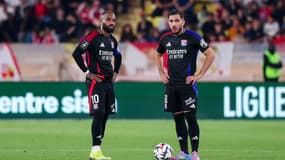 Alexandre Lacazette et Rayan Cherki lors de Monaco-OL, le 10 mai 2025.