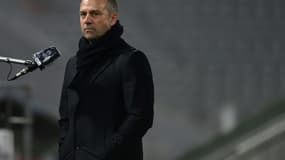 L'entraîneur du Bayern, Hansi Flick, interviewé après le match de Ligue des Champions contre Salsbourg, le 25 novembre 2020 à Munich
