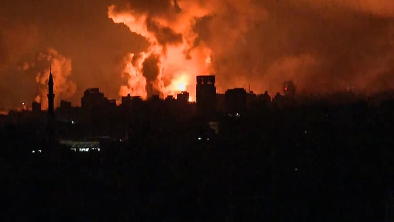 Une explosion dans la ville de Gaza le 27 octobre 2023