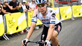 Fabio Jakobsen après sa chute sur la 4e étape du Tour de France 2023.
