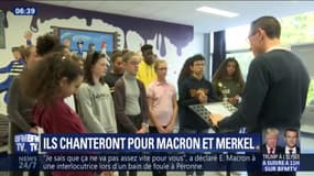 11-Novembre: rencontre avec les collégiens qui chanteront pour Macron et Merkel