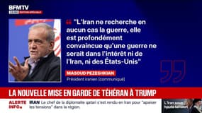 Le président iranien Massoud Pezeshkian affirme que le pays "ne recherche en aucun cas la guerre"
