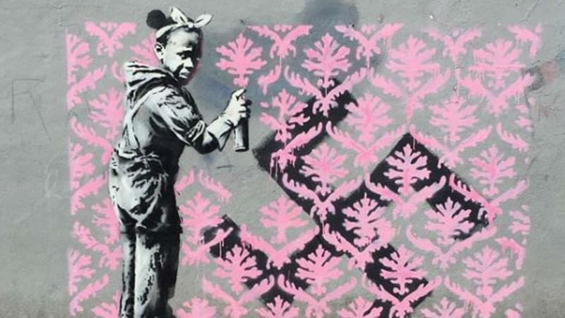 Nouvelle oeuvre de Banksy porte de la Chapelle, à Paris