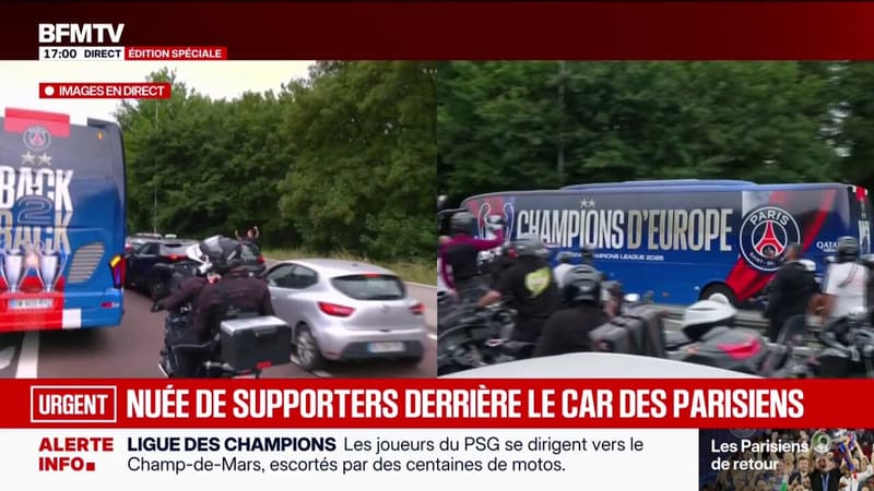 PSG: les doubles champions d'Europe en route pour le Champ-de-Mars