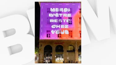 Projection itinérante d'un film d'animation à Lyon, le 8 mai 2020