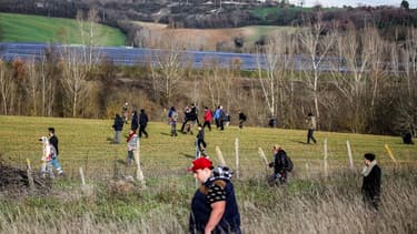 Une battue citoyenne organisée dans le Tarn, dans le cadre de l'enquête sur la disparition de Delphine Jubillar, le 23 décembre 2020