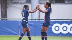 Kadidiatou Diani et Marie-Antoinette Katoto, à Saint-Germain-en-Laye le 5 septembre 2020