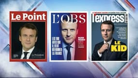 La Une du Point, de l'Obs et de l'Express de la semaine du 8 mai 2017.