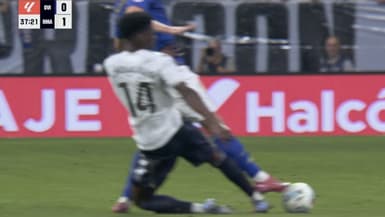 Le tacle de Tchouaméni sur le but de Mbappé lors d'Oviedo-Real Madrid, le 24 août 2025.