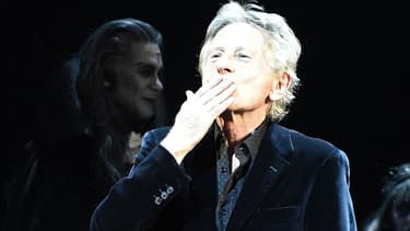 Roman Polanski sur la scène de la comédie musicale "Le bal des vampires", à Paris, en octobre 2014.