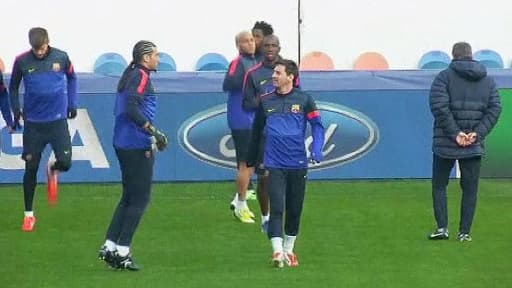Les joueurs du Paris Saint-Germain à l'entraînement.