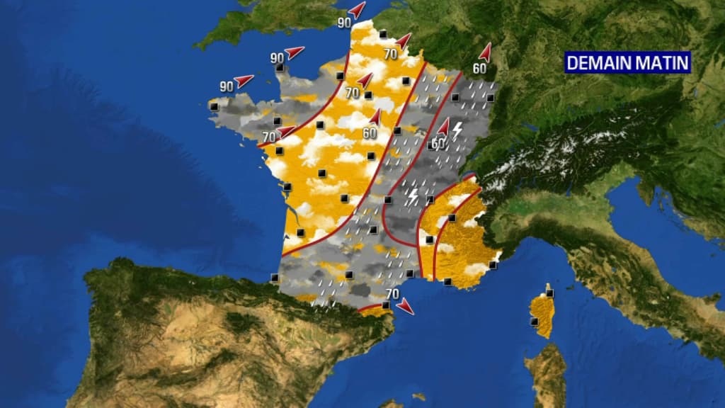 Une perturbation touchera la Bretagne et une grande partie du nord-est ce mardi