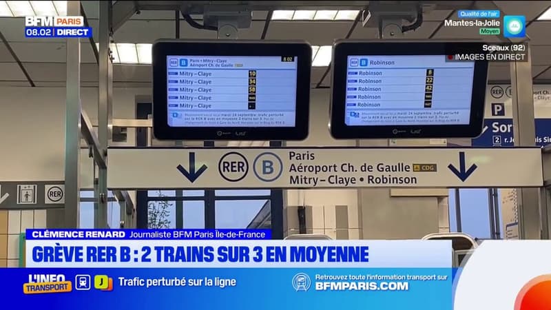 Le trafic perturbé sur le RER B ce mardi en raison d'une grève, deux trains sur trois à prévoir