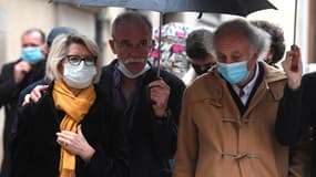 Les parents d'Alexia Daval lors de leur arrivée à la cour d'assises de Vesoul, le 19 novembre 2020