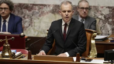 Le président de l'Assemblée nationale François de Rugy, le 3 avril 2018 lors d'une session de questions au gouvernement à l'Assemblée à Paris.