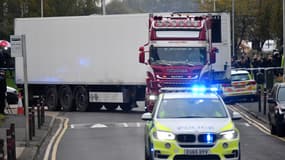 Le camion dans lequel 39 cadavres ont été retrouvés 