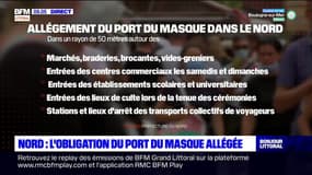 Covid-19: l'obligation du port du masque allégée dans le Nord