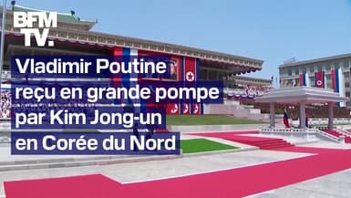 Vladimir Poutine reçu en grande pompe par Kim Jong-un lors d'une visite d'État en Corée du Nord 