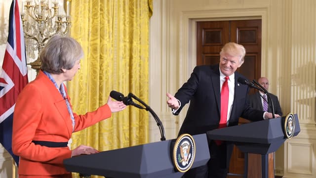 Theresa May, Première ministre du Royaume-Uni et Donald Trump, président des États-Unis. 