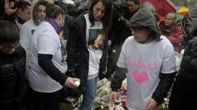 La mère de Maëlys, lors de la marche blanche organisée quatre mois après la disparition de la fillette âgée de neuf ans.