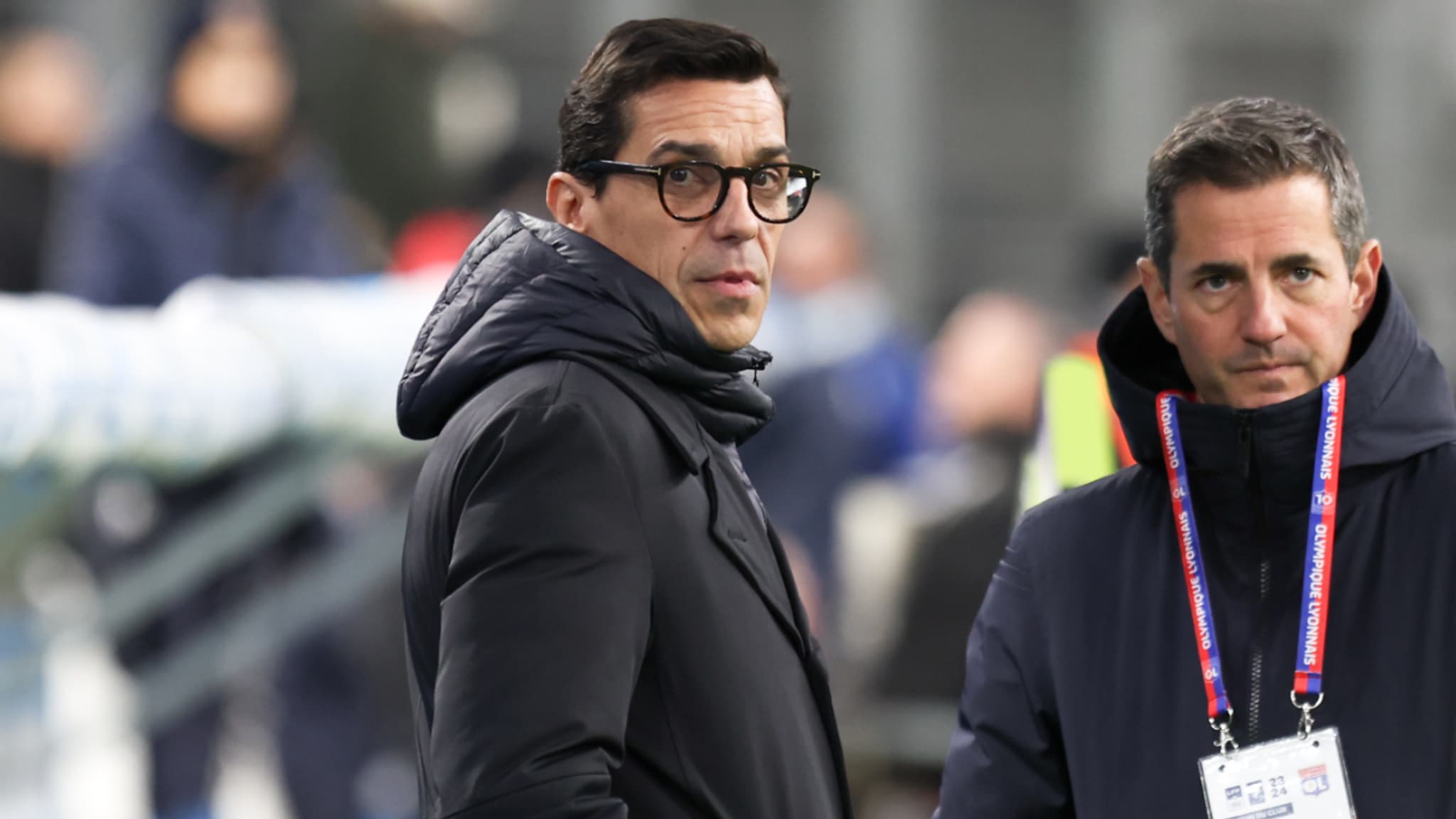 Laurent Prud'homme lors du match OM-OL en Ligue 1, le 6 décembre 2023