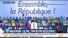 En meeting, Macron rend un hommage aux CRS blessés lors du défilé du 1er mai 