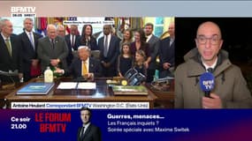 Donald Trump assure que les "tueries en Iran ont pris fin" mais laisse planer la menace d'une intervention