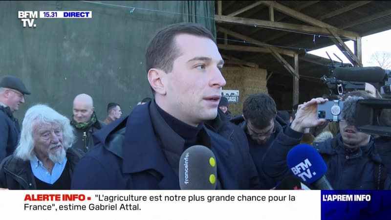 Gironde: en visite auprès d'agriculteurs, Jordan Bardella fustige la politique agricole française et européenne
