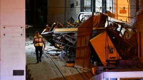 Un wagon du funiculaire de Lisbonne (Portugal) accidenté après avoir déraillé le mercredi 3 septembre 2025.