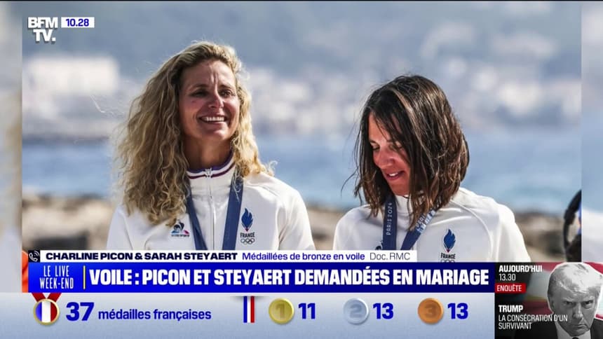 https://images.bfmtv.com/yGMHpF6NrLKSyZtkl1Uf159QCfM=/0x0:1280x720/860x0/images/JO-2024-Charline-Picon-et-Sarah-Steyaert-demandees-en-mariage-apres-leur-medaille-de-bronze-en-voile-1914299.jpg