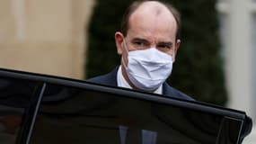 Le Premier ministre Jean Castex quitte l'Elysée après le Conseil des ministres, le 17 février 2021 à Paris