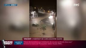 Intempéries : "On ne voit pas ça tous les jours"  réagit sur RMC, Vincent, un habitant de Carcassonne 
