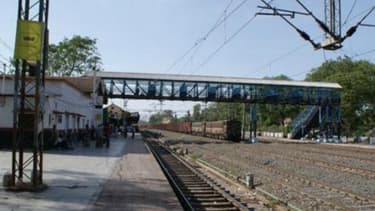 La gare du village de Khandwa, d'où est originaire Saroo.
